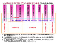 図：がん関連学会専門医とがん治療認定医の関係